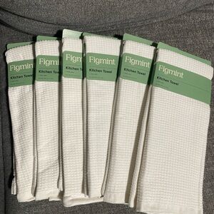 Figmint White Kitchen Towels - 6 pack